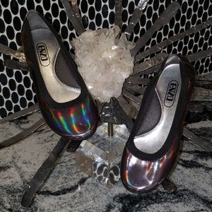 ENZO Silver Hologram Ballet Flats PERFECT!